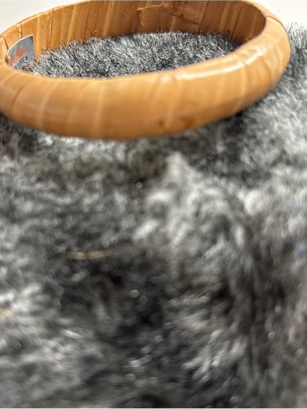 Genuine Eel skin Wrapped Bangle Bracelet Made In Korea textured spiral pattern